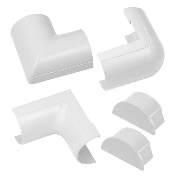 Accessory Multipack, 3 1/4 in L, 2 in W, 1 Channel, PVC, White