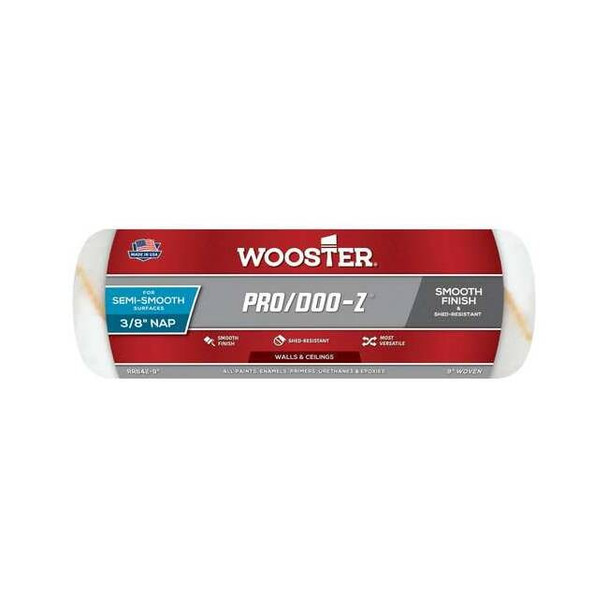 Wooster 9" Paint Roller Cover, 3/8" Nap, Woven Fabric RR642-9