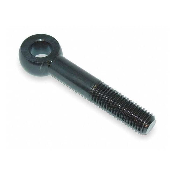Eye Bolt With Shoulder, 3/8"-16, 2-5/8 in Shank, 5/16 in ID, Steel, black oxide