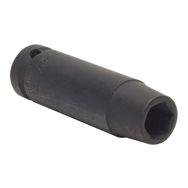 WESTWARD 1/2 in Drive Impact Socket Deep Socket, Black Oxide,13 mm