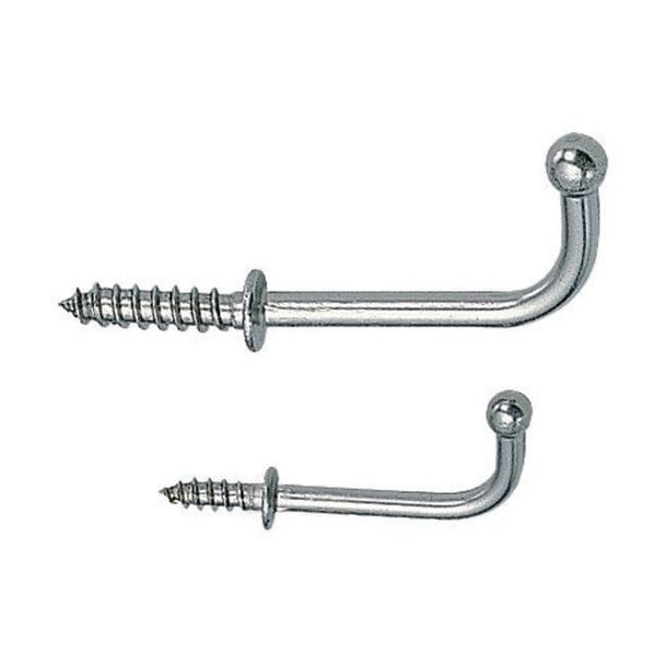 Sugatsune Cup Hook, Silver, Stainless Steel, PK10 TY-30
