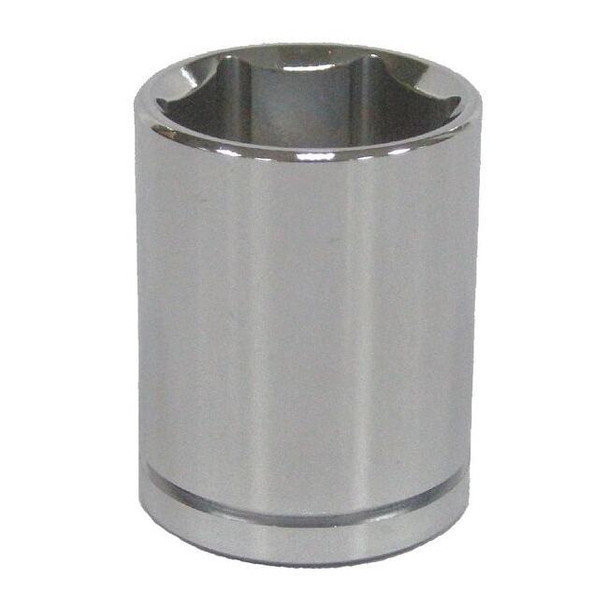 WESTWARD 1/2 in Drive, 19mm Metric, Socket, 6 Points,  Steel, Chrome, 19 mm