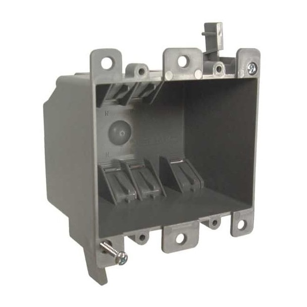 Electrical Box, 25 cu in, Cable Box Type, 2 Gangs, PVC, Square Shape