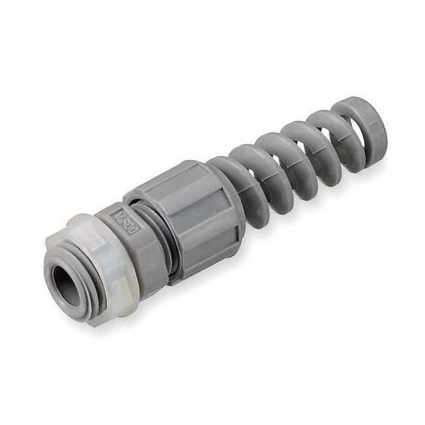 Conduit Fitting Grounding Connector, Threaded, Nylon, PVC Coated, Gray