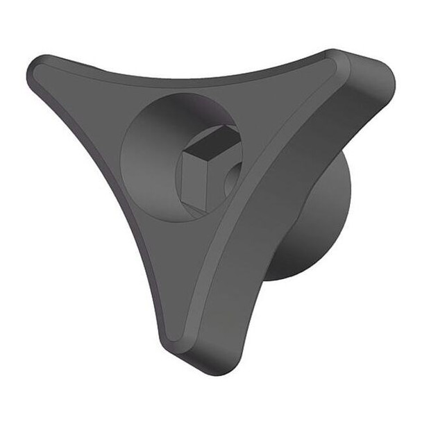 Snap Lock Three Prong Knob, 1/4" Thread Size, 1-3/4" Dia., Thru Tap