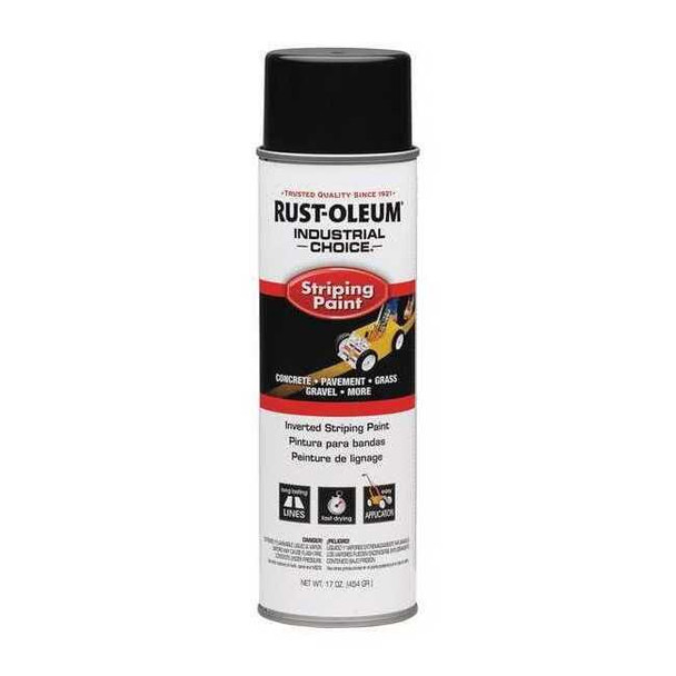 Industrial Choice Striping Paint, 18 oz, Black, Solvent -Based