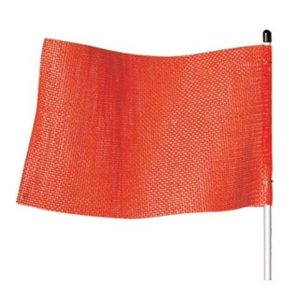 Warning Whip Flag Light-Duty, Orange, Plastic Coated Nylon Mesh, Mounting Clip