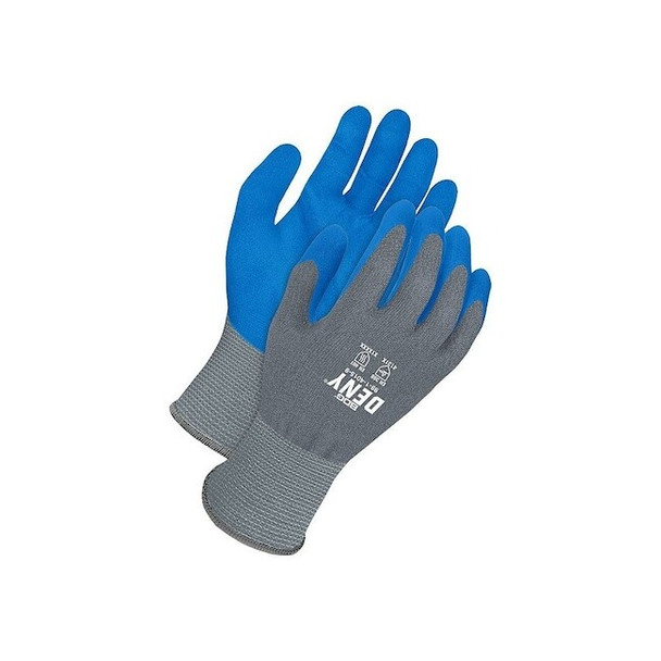 Bdg Coated Gloves, Nitrile, Textured, Palm, Blue/Gray, L 1 PR 99-1-4015-9