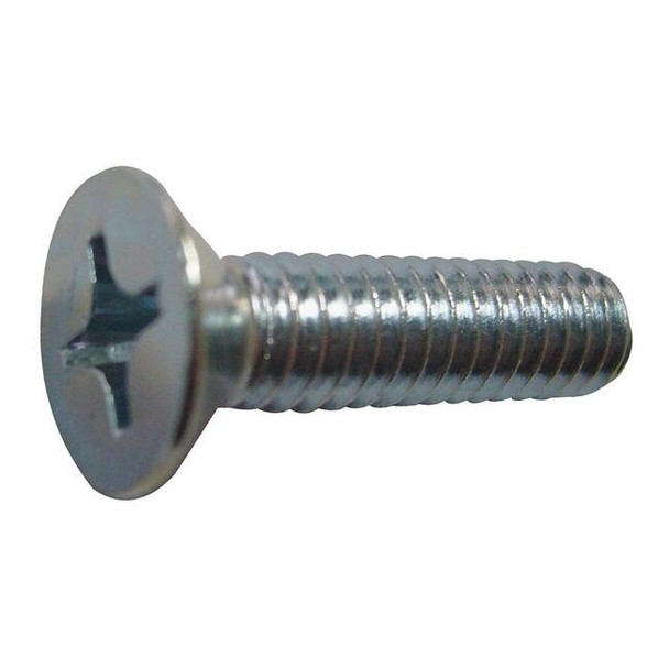 #10-32 x 1-1/2 in Phillips Flat Machine Screw, Zinc Plated Steel, 100 PK