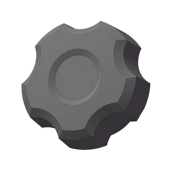 Fluted Knob, 5/16-18 Thread Size, 1/2"L, Blind Tap, Steel