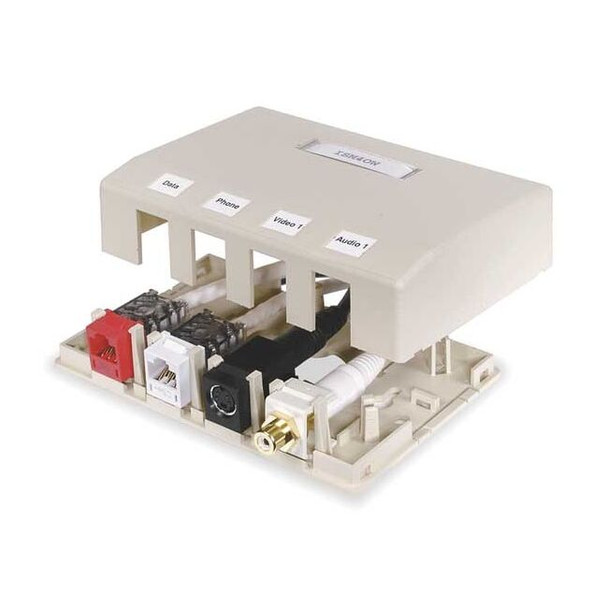 Hubbell Premise Wiring Surface Housing 4 Port HSB4OW