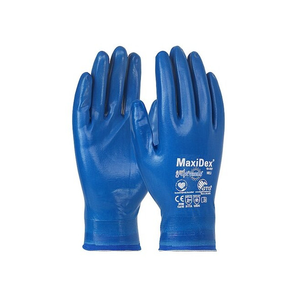 Pip Knit Gloves, Flat Full, Elastic, M, 1 PR 19-007/M
