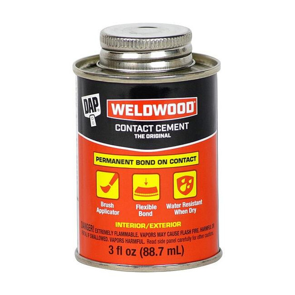 Dap Contact Cement, Weldwood, 3 fl oz, Bottle, Tan 00107