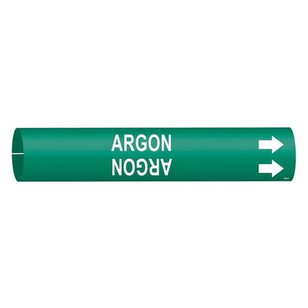 Brady Pipe Marker,Argon,Green,3/4 to 1-3/8 In 4006-A