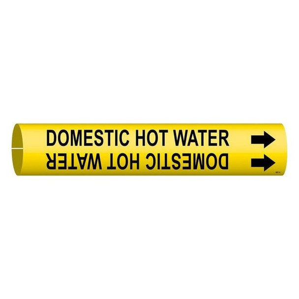 Brady Pipe Mrkr,Domestic Hot Water,3/4 to1-3/8, 4051-A 4051-A