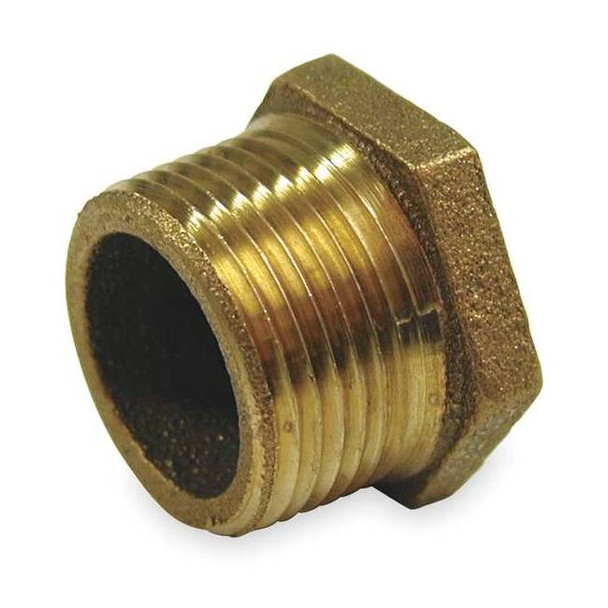 Hex Bushing Red Brass Hex Bushing, 1 in Male NPT X 3/4 in Female NPT