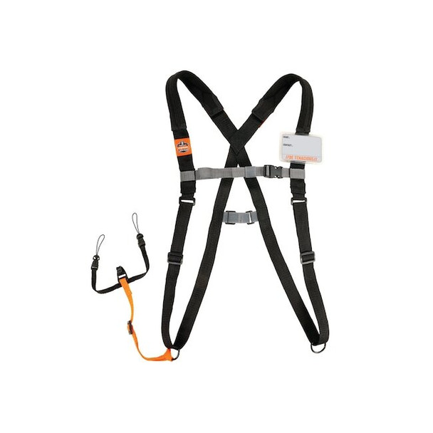 Ergodyne Black Barcode Scanner Harness Lanyard with Padding, L 3138L