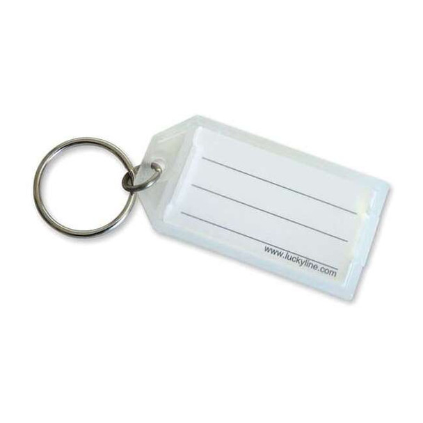 Lucky Line Key Tag, Clear, Plastic, Open/Close Flap, - 10 PK 6051010
