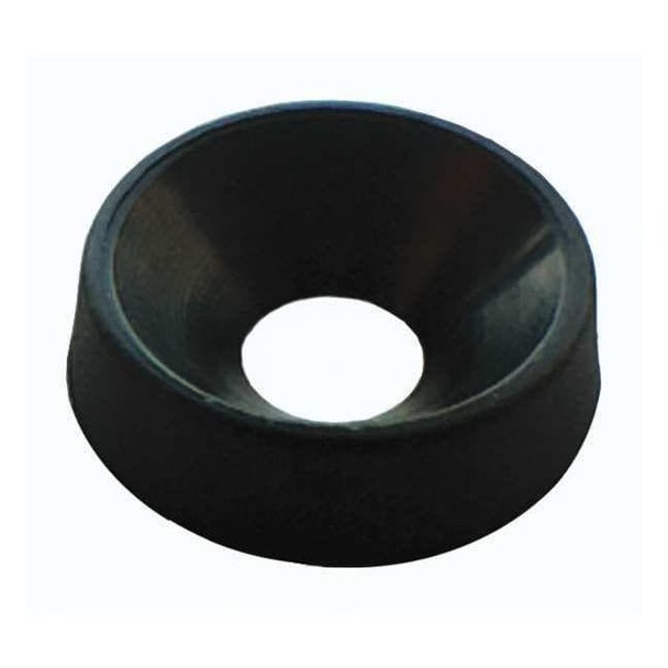 Countersunk Washer, Fits Bolt Size #6 ,Nylon Black Finish, 20 PK