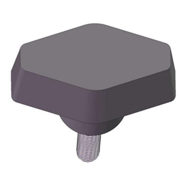 T Knob with Screw, 10-24 Thread Size, 0.50"L, Steel