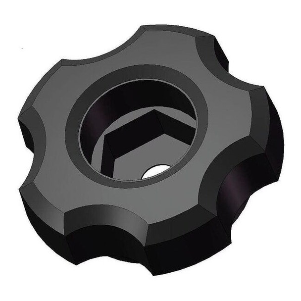 Snap Lock Fluted Knob, M6 Thread Size, 1-3/8" Dia.
