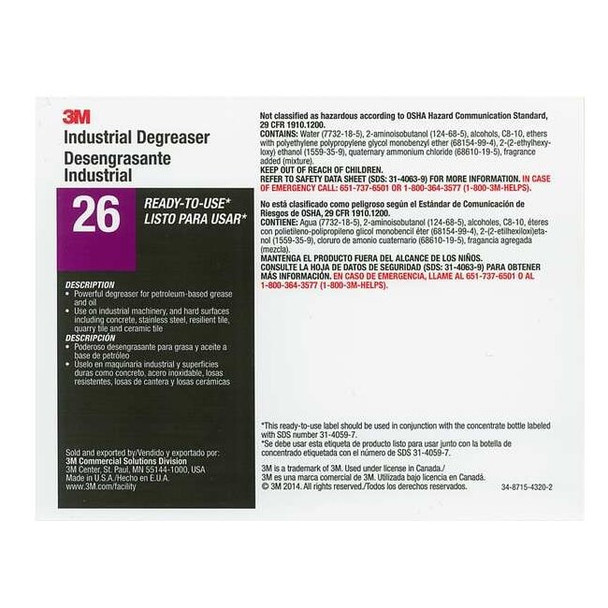 Tolco Secondary Bottle Label,Gloss Paper,PK12 340426