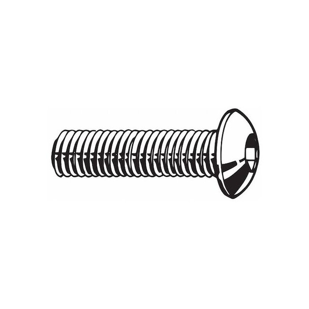 M10-1.50 Socket Head Cap Screw, Button, Zinc Plated Steel, 16 mm Length, 100 PK