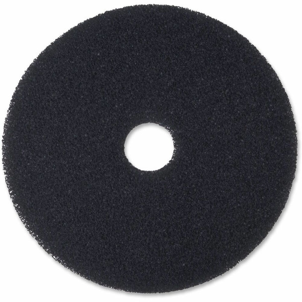 3M Black Stripper Pad 7200 - 19" Diameter - Fiber - Black - 1 Carton