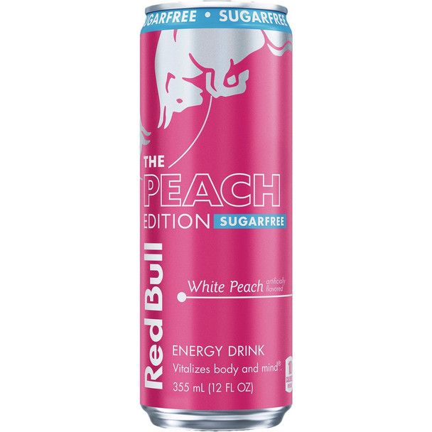 Red Bull 12 Oz. Sugar-Free White Peach Energy Drink RB249729 Pack of 24