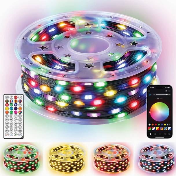 Ollny RGBIC 300-Bulb LED Smart Waterproof String Light Set NYB0300N