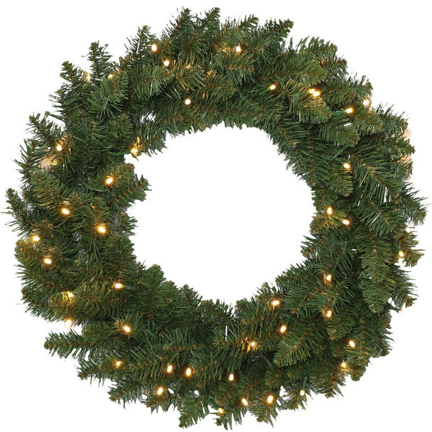Holiday Wonderland 24 In. 20-Bulb Clear Incandescent PVC Wreath 329-W7130-24C02