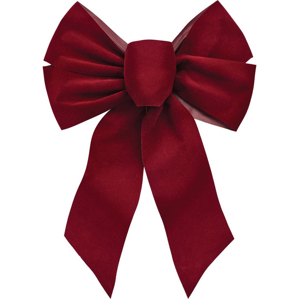 Holiday Tims 5-Loop 10 In. x 13 In. Burgundy Velvet Christmas Bow 7822DOZ