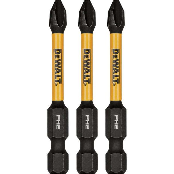 DEWALT FlexTorq 2 In. #2 Phillips Impact Screwdriver Bit (3-Pack) DWAF2PH2IR3