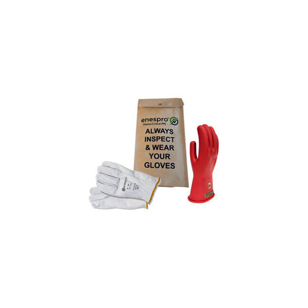 Enespro ArcGuard Class 0 ArcGuard Rubber Voltage Glove Kit Red Size 10 KITGC0R10