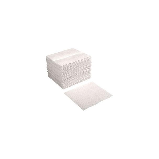 Global Industrial Hydrocarbon Based Oil Sorbent Pad Medium Weight15"" x 18"" Whi