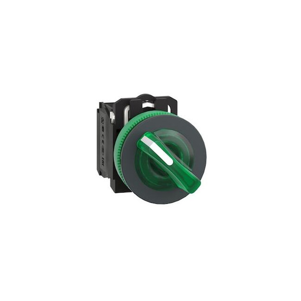 Schneider Electric SelectorSwitch,Illum,2Pos,30mm,Green XB5FK123B5