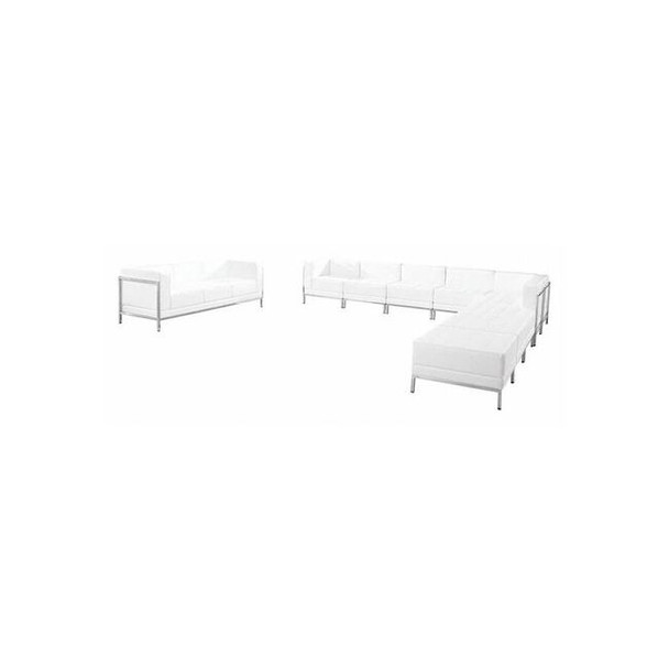 10 pcs. White Leather Reception Set, Imagination Series