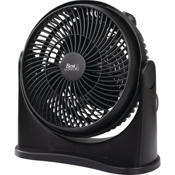15655 Best Comfort 8 In. 3-Speed Black Floor Fan