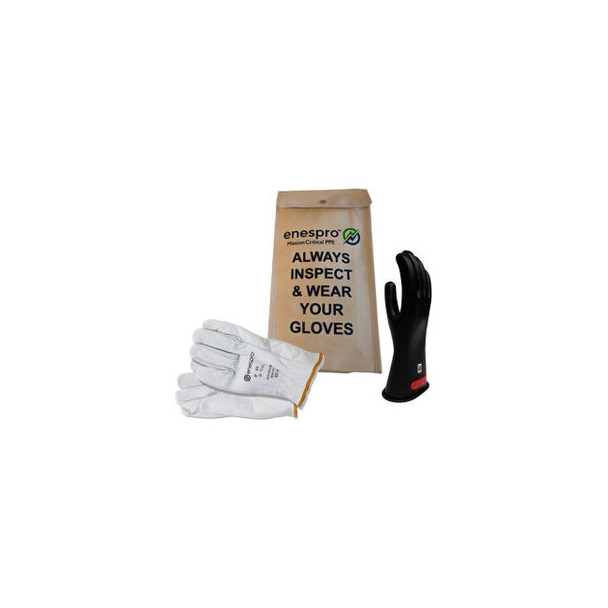 Enespro ArcGuard Class 0 ArcGuard Rubber Voltage Glove Kit Black Size 11 KITGC0B
