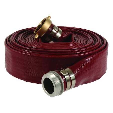 Manufacturer Varies Water Discharge Hose,4" ID x 25 ft.,Red DPK400-25MF-G