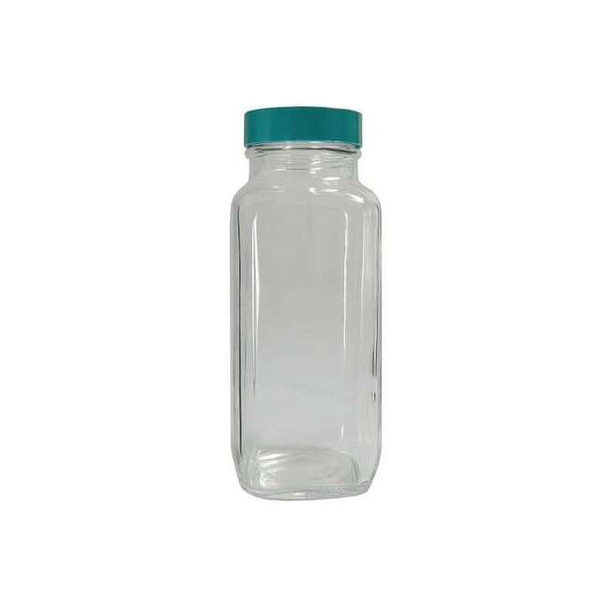 Qorpak Bottle,Wide,1/2 Oz,Square,Glass,PK48 GLC-01241