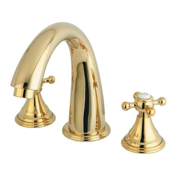 Kingston Brass Roman Tub Faucet, Polished Brass, Deck Mount KS5362BX