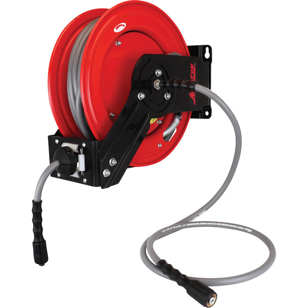1/4" x 50' All-In-One Pressure Washer Hose Reel (poly braided hose) PWR31450