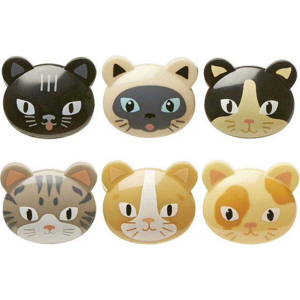 Kikkerland 1 In. x 4 In. Cat Bag Clip (6-Pack) BC45-A