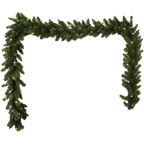 Holiday Wonderland 9 Ft. 200-Tip Prelit Clear Incandescent PVC Garland