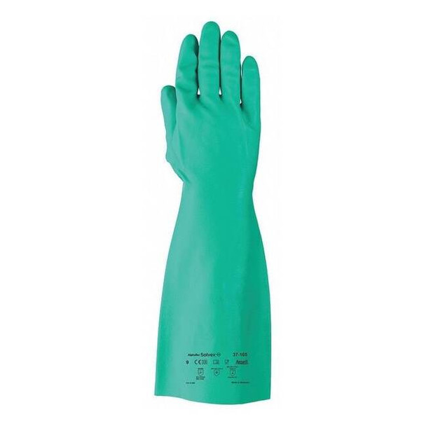 Ansell 15" Chemical Resistant Gloves, Nitrile, 9, 1 PR 37-165