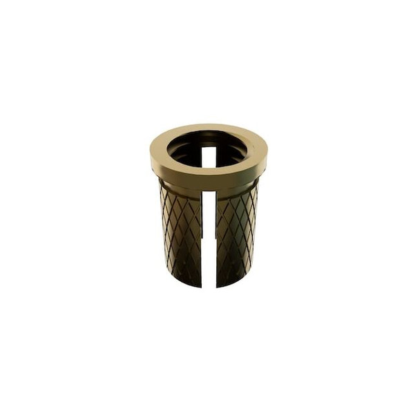 Press Insert, M6-1.00 Int Thrd Sz, 12.7 mm L, 8.280 mm Dia., Brass, Plain, 25 PK