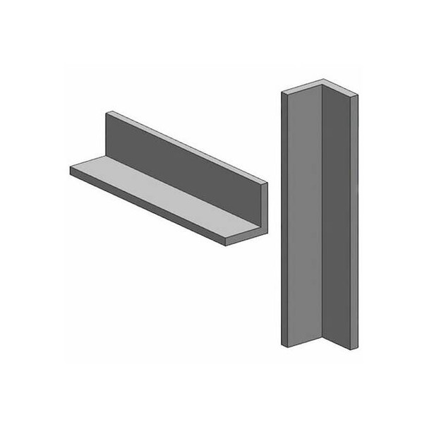 Manufacturer Varies Carbon Steel Angle, 36 in - L, 0.1875 in ha.188x1.75-36