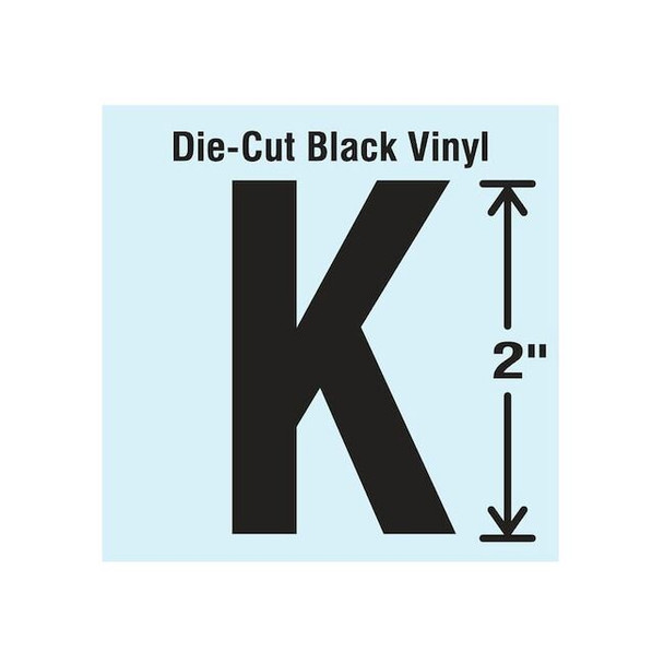 Stranco LetterLabel,Vinyl,2inH,1-1/4inW,PK10 DBV-2-K-10