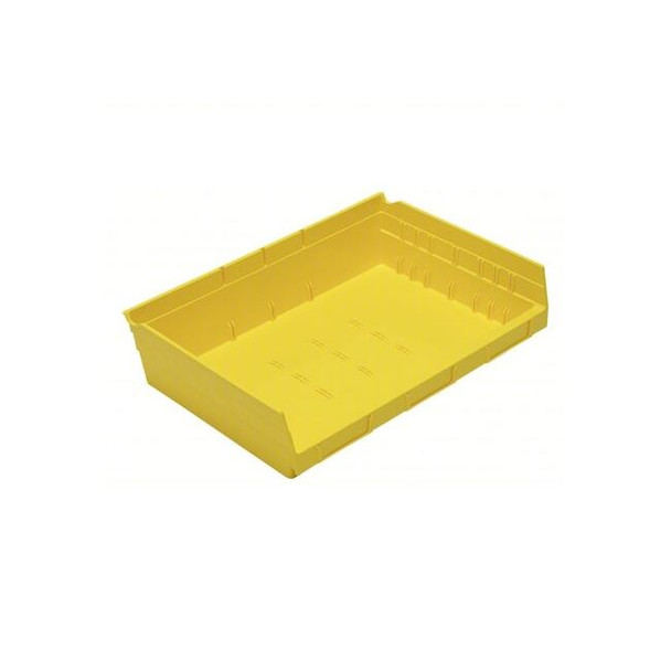 Economy nesting shelf bin, Plastic, Yellow, 4 in H, 16 1/2 in W, 11 5/8 in L